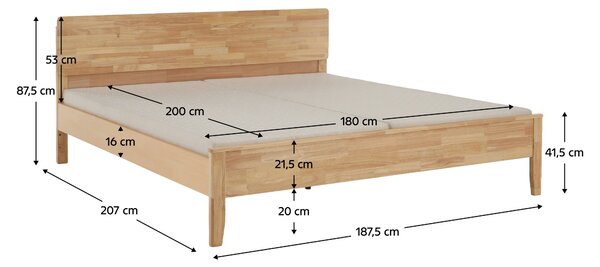 NovýNábytok.sk Manželská posteľ 180 cm Novedades (prírodná) (s roštom). Vlastná spoľahlivá doprava až k Vám domov. 1116427