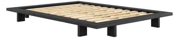 Čierna dvojlôžková posteľ z borovicového dreva s roštom 140x200 cm Japan - Karup Design