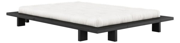 Čierna dvojlôžková posteľ z borovicového dreva s roštom 140x200 cm Japan - Karup Design
