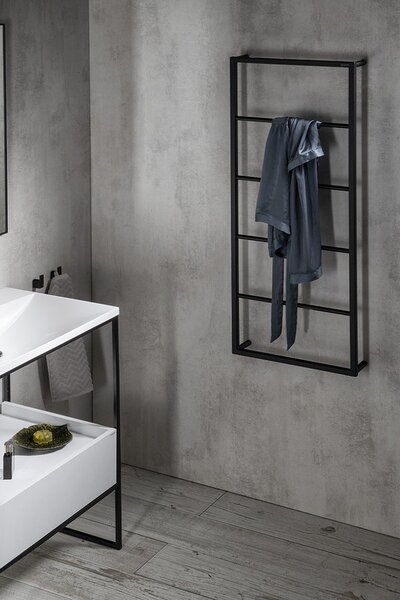 Sapho Sapho, SKA Nástenný držiak uterákov, 450x1150x100mm, čierna mat, SKA501