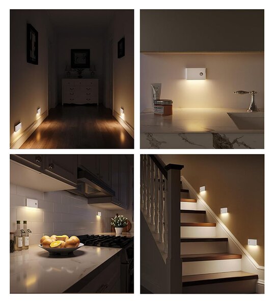 SOLIGHT Nabíjacie nočné LED svetielko, pohybový a svetelný sensor, 0.5W, 3000K, Li-Ion