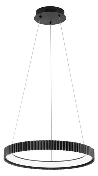 LED závesné svietidlo Niike, čierne, Ø 50 cm, kov,, Čierna, Obývacia izba / jedáleň, kov, Moderný, Závesné svietidlo