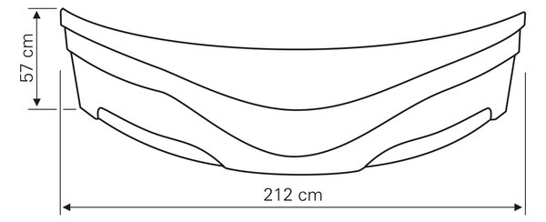 Aqualine Aqualine, DUNAJ II 150 bočný panel, výška 57 cm, vrátane montážnej sady, G1355