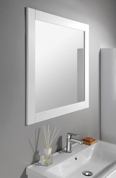 Aqualine Aqualine, FAVOLO zrkadlo v ráme 80x80cm, biela matná, FV080