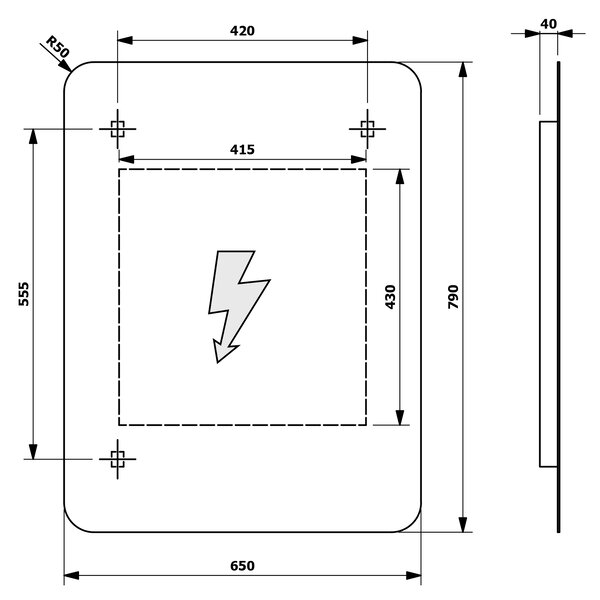 Sapho Sapho, SENFINECO zrkadlo 650x800mm, LED 3D efekt, SF115