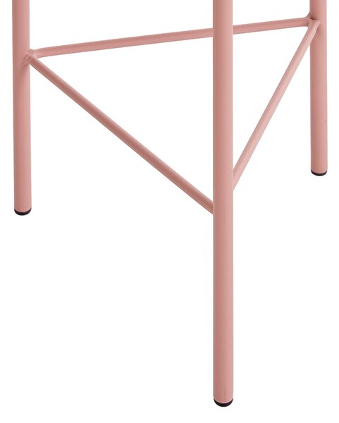 Sada 2 kvetináčov na nožičkách ružová kovová železo 18 x 18 x 47 / 20 x 20 x 61 cm stojace okrúhly tvar glamour štýl obývacia izba
