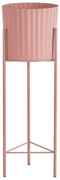 Sada 2 kvetináčov na nožičkách ružová kovová železo 18 x 18 x 47 / 20 x 20 x 61 cm stojace okrúhly tvar glamour štýl obývacia izba