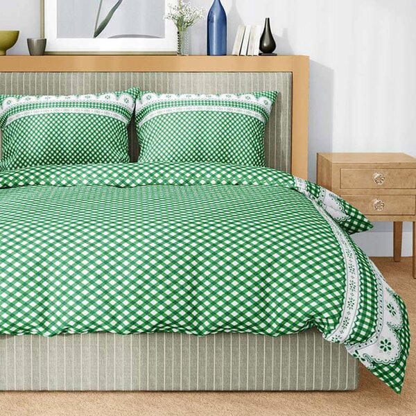XPOSE® Bavlnené obliečky na dve postele APOLENA - zelené