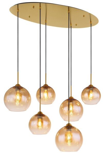 Globo 15788-6H - Luster na lanku JAMESSA 6xE27/60W/230V mosadz