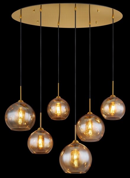 Globo 15788-6H - Luster na lanku JAMESSA 6xE27/60W/230V mosadz