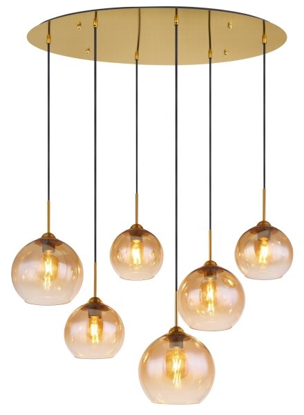 Globo 15788-6H - Luster na lanku JAMESSA 6xE27/60W/230V mosadz