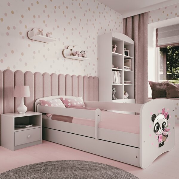 Kocot kids Detská posteľ Babydreams panda biela, variant 70x140, bez šuplíků, bez matrace