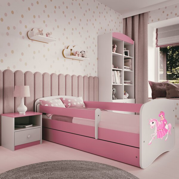 Kocot kids Detská posteľ Babydreams princezná na koni ružová, variant 70x140, bez šuplíků, bez matrace