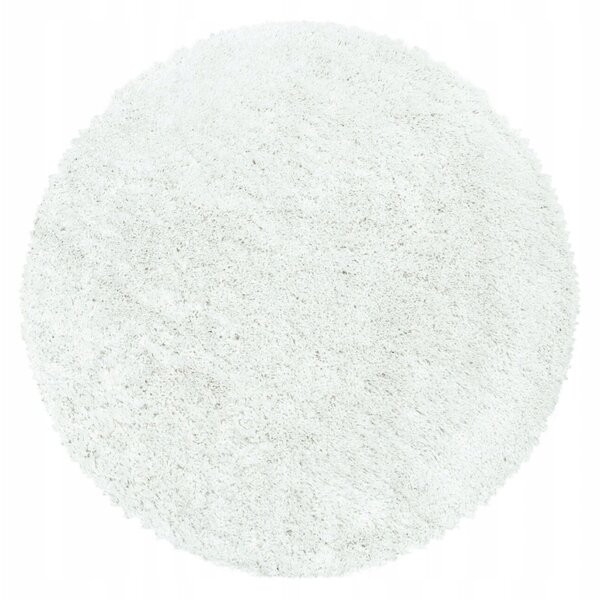 Ayyildiz , Kusový koberec Fluffy Shaggy 3500 white kruh, 120x120 (priemer) kruh, biela, obývacia izba