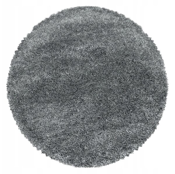 Ayyildiz , Kusový koberec Fluffy Shaggy 3500 light grey kruh, 80x80 (priemer) kruh, šedá, obývacia izba
