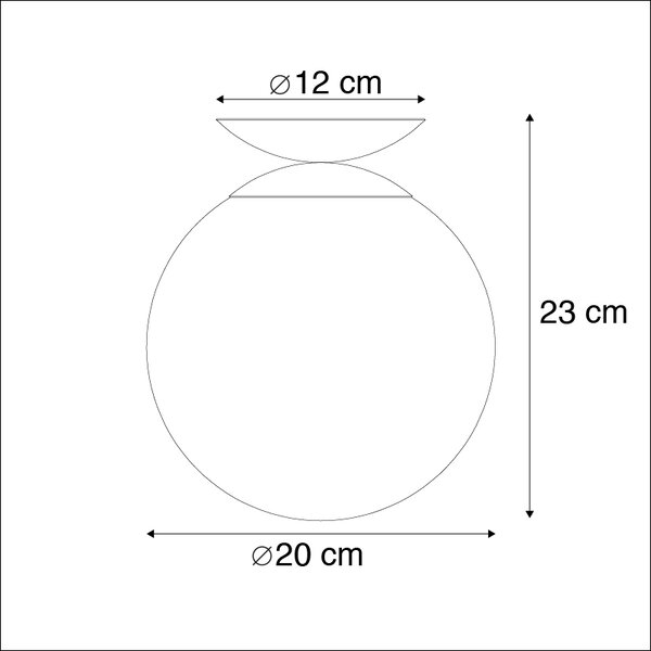 Inteligentné stropné svietidlo mosadz s oceánskym modrým sklom vrátane Wifi ST64 - Pallon