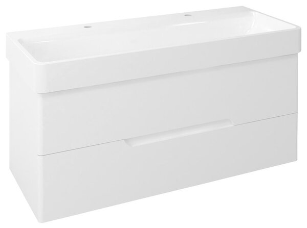 Sapho MEDIENA umývadlová skrinka 117x50,5x48,5cm, biela mat/biela mat