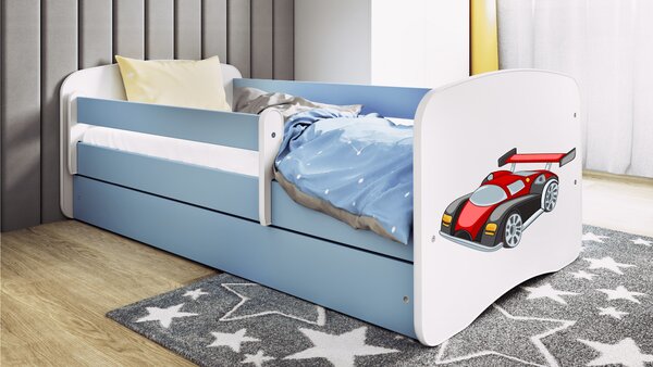 Kocot kids Detská posteľ Babydreams závodné auto modrá, variant 70x140, bez šuplíků, bez matrace