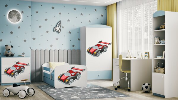 Kocot kids Detská posteľ Babydreams závodné auto modrá, variant 70x140, bez šuplíků, bez matrace