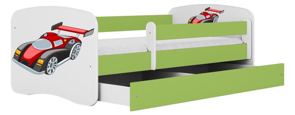 Kocot kids Detská posteľ Babydreams závodné auto zelená, variant 70x140, bez šuplíků, bez matrace