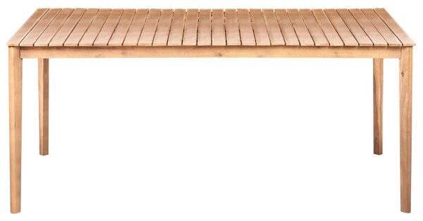 Záhradný jedálenský stôl svetlohnedý akáciové drevo 180 x 100 cm obdĺžnikový pre 6 osôb rustikálny štýl záhrada exteriér