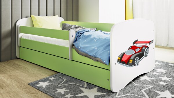 Kocot kids Detská posteľ Babydreams závodné auto zelená, variant 70x140, bez šuplíků, bez matrace
