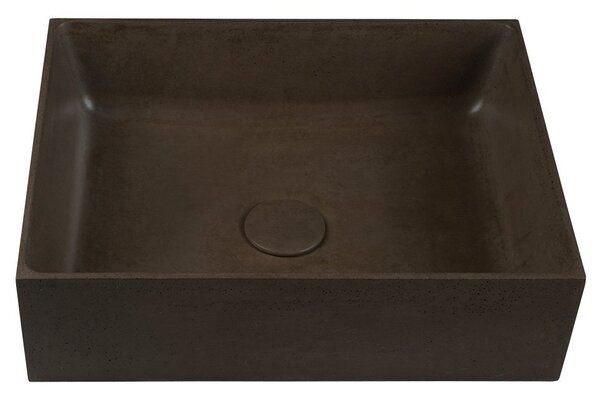Sapho, FORMIGO betónové umývadlo, 47,5x14x36,5 cm, tmavo hnedá, FG014