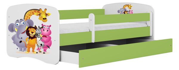 Kocot kids Detská posteľ Babydreams ZOO zelená, variant 70x140, bez šuplíků, bez matrace