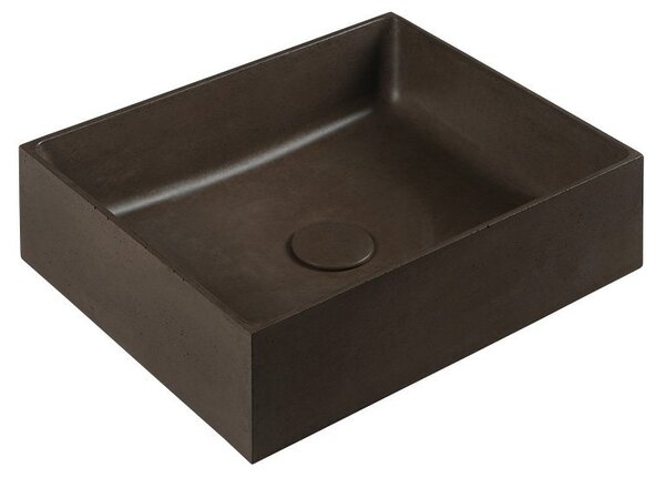 Sapho FORMIGO betónové umývadlo na dosku, 47,5x36,5 cm, tmavo hnedá