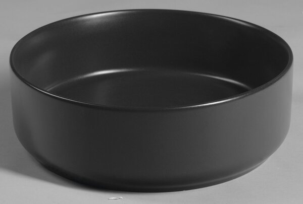 Isvea Isvea, INFINITY ROUND keramické umývadlo na dosku, priemer 36cm, čierna matná, 10NF65036-2N
