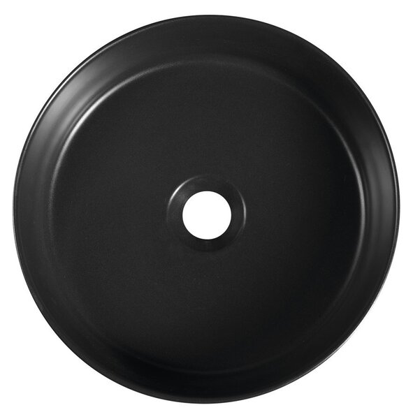 Isvea Isvea, INFINITY ROUND keramické umývadlo na dosku, priemer 36cm, čierna matná, 10NF65036-2N