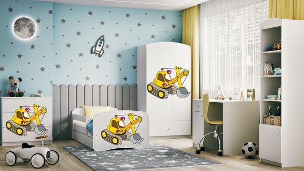 Kocot kids Detská skriňa Babydreams 90 cm bager biela
