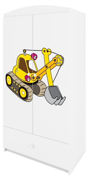 Kocot kids Detská skriňa Babydreams 90 cm bager biela