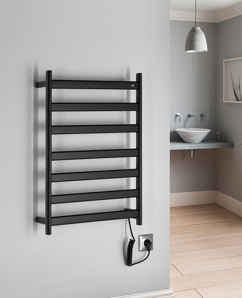 Sapho Sapho, ELIAS elektrický sušiak uterákov 490x730x110mm, 105W, čierna matná, EB550