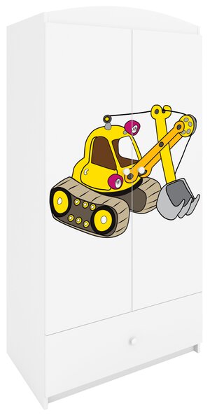 Kocot kids Detská skriňa Babydreams 90 cm bager biela