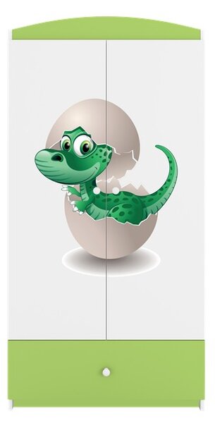 Kocot kids Detská skriňa Babydreams 90 cm dinosaurus zelená