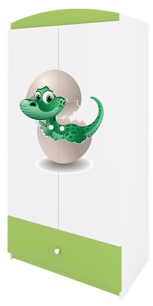 Kocot kids Detská skriňa Babydreams 90 cm dinosaurus zelená