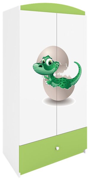 Kocot kids Detská skriňa Babydreams 90 cm dinosaurus zelená