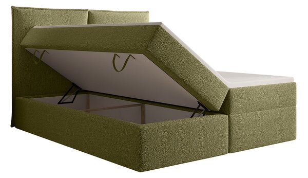 Čalúnená boxspringová jednolôžková posteľ Seleno 120x200 - zelená