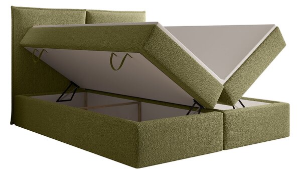 Čalúnená boxspringová jednolôžková posteľ Seleno 120x200 - zelená