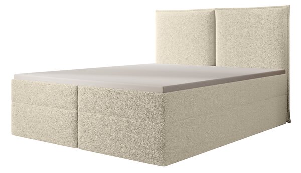 Čalúnená boxspring manželská posteľ Seleno 180x200 - smotanová