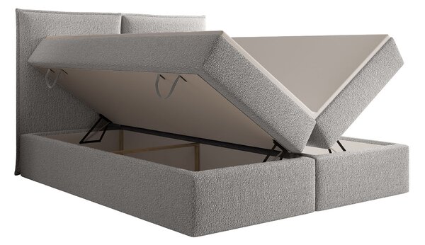 Čalúnená boxspringová jednolôžková posteľ Seleno 120x200 - svetlosivá