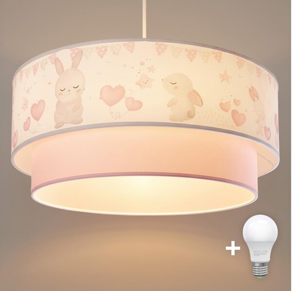 Brilagi - LED detský luster na lanku BOBO 1xE27/60W/230V pr. 40 cm krémová/ružová/kráľovská modrá
