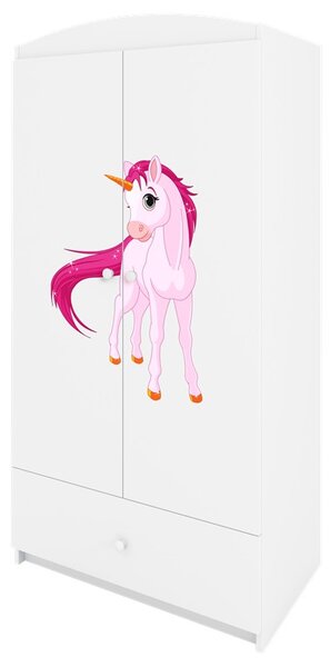 Kocot kids Detská skriňa Babydreams 90 cm jednorožec biela