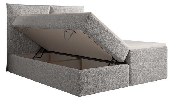 Čalúnená boxspringová jednolôžková posteľ Seleno 120x200 - svetlosivá