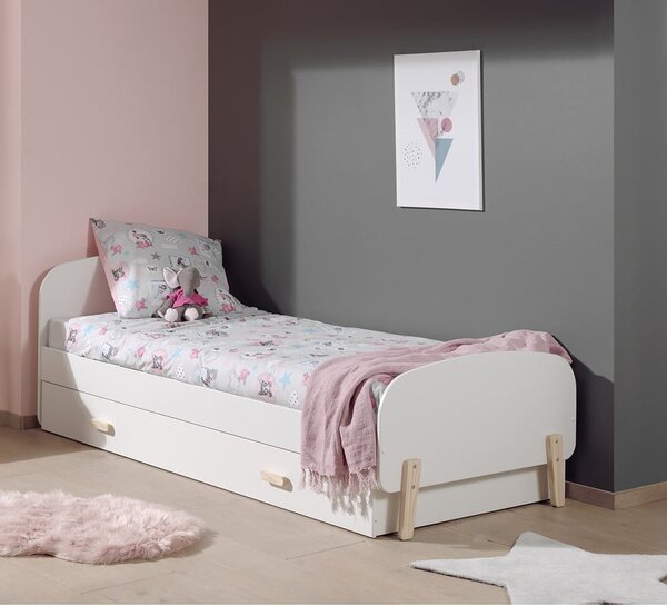 Biela detská posteľ Vipack Kiddy, 90 x 200 cm
