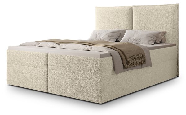 Čalúnená boxspring manželská posteľ Seleno 180x200 - smotanová