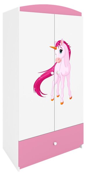 Kocot kids Detská skriňa Babydreams 90 cm jednorožec ružová II