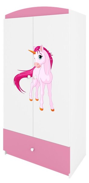 Kocot kids Detská skriňa Babydreams 90 cm jednorožec ružová II