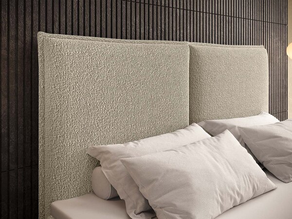 Čalúnená boxspring manželská posteľ Seleno 180x200 - smotanová